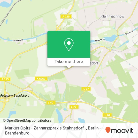 Карта Markus Opitz - Zahnarztpraxis Stahnsdorf -, Potsdamer Allee 129