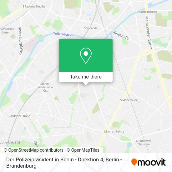 Карта Der Polizeipräsident in Berlin - Direktion 4