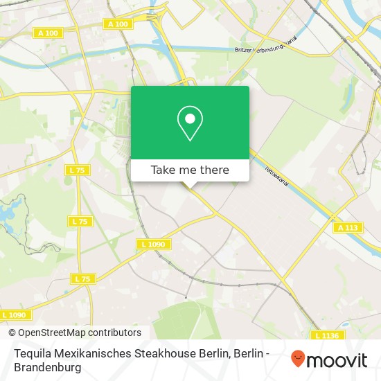 Карта Tequila Mexikanisches Steakhouse Berlin, Rudower Straße