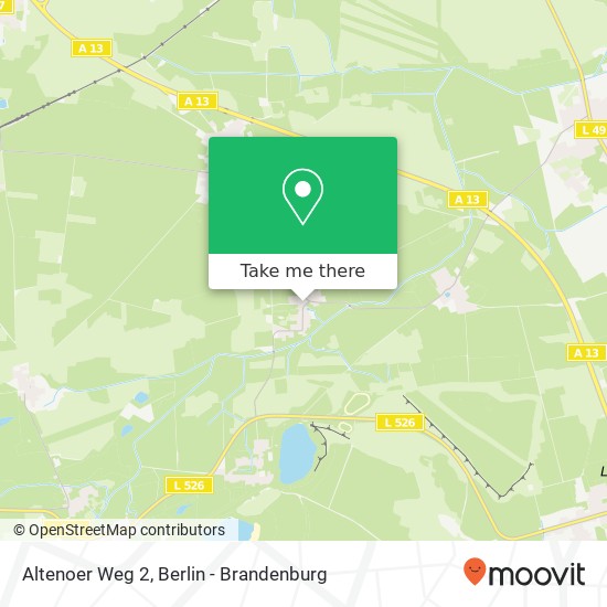 Карта Altenoer Weg 2, Groß Radden, 03222 Lübbenau / Spreewald