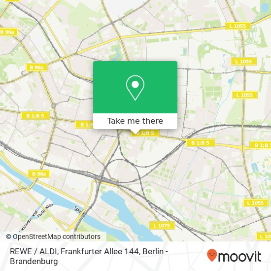 Карта REWE / ALDI, Frankfurter Allee 144