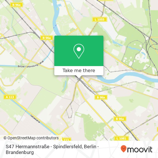 S47 Hermannstraße - Spindlersfeld map