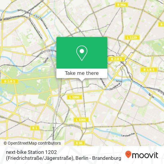 Карта next-bike Station 1202 (Friedrichstraße / Jägerstraße)