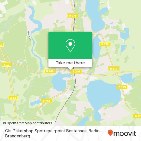 Карта Gls Paketshop Spotrepairpoint Bestensee