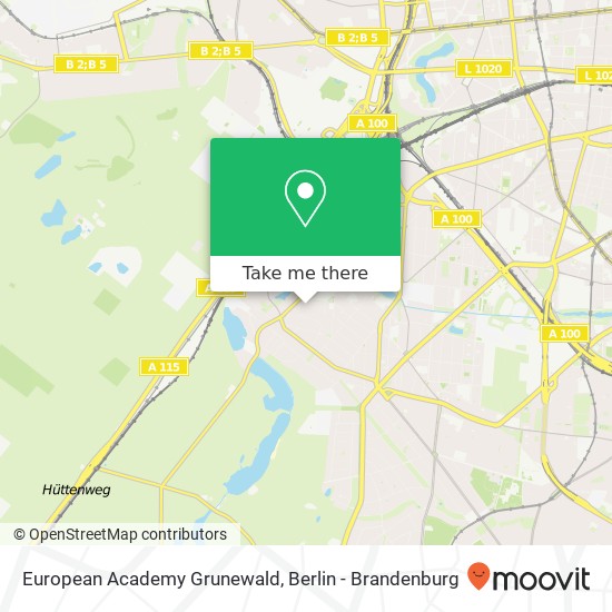 European Academy Grunewald map