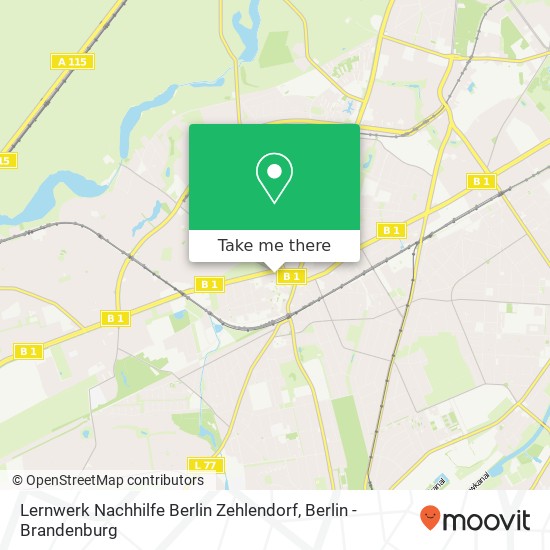 Карта Lernwerk Nachhilfe Berlin Zehlendorf