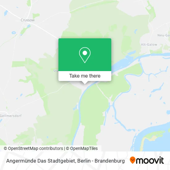 Карта Angermünde Das Stadtgebiet