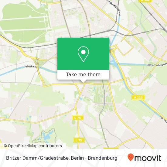 Карта Britzer Damm/Gradestraße