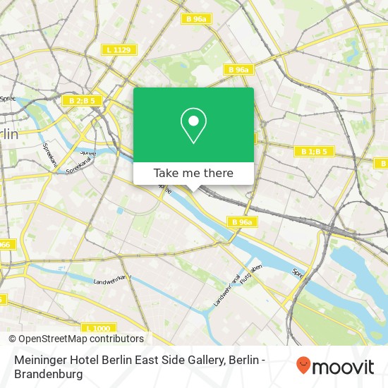 Meininger Hotel Berlin East Side Gallery map
