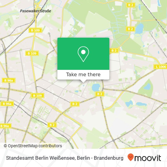 Карта Standesamt Berlin Weißensee