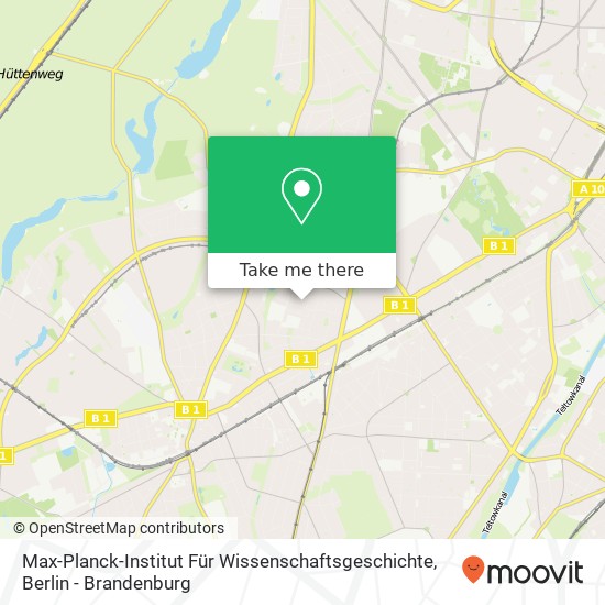 Max-Planck-Institut Für Wissenschaftsgeschichte map