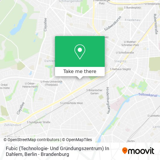 Карта Fubic (Technologie- Und Gründungszentrum) In Dahlem