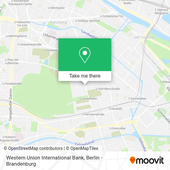 Western Union International Bank map
