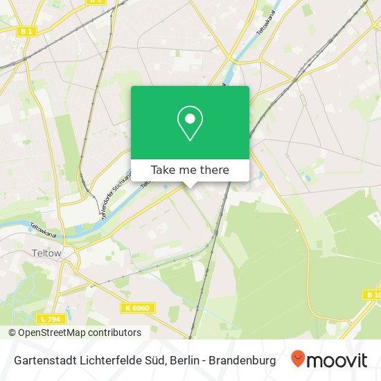 Карта Gartenstadt Lichterfelde Süd