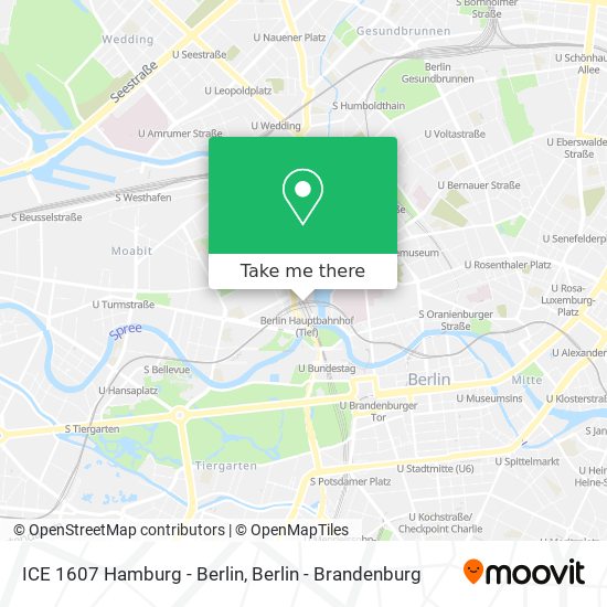 ICE 1607 Hamburg - Berlin map