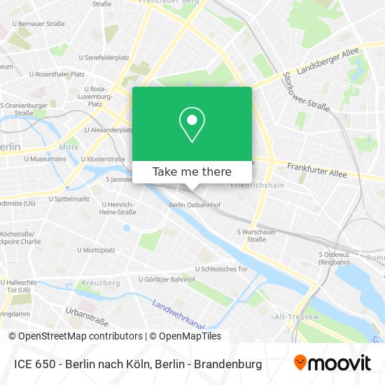 Карта ICE 650 - Berlin nach Köln