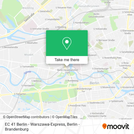 Карта EC 41 Berlin - Warszawa-Express