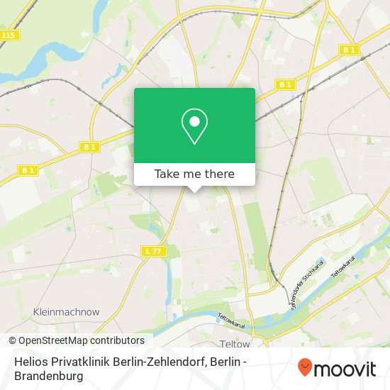 Карта Helios Privatklinik Berlin-Zehlendorf