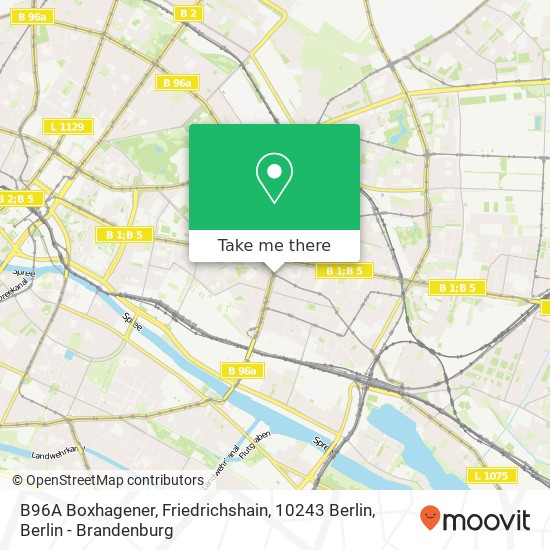 B96A Boxhagener, Friedrichshain, 10243 Berlin map