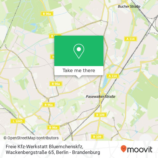 Карта Freie Kfz-Werkstatt Bluemchenskfz, Wackenbergstraße 65