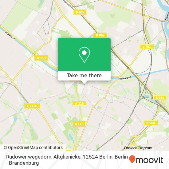 Карта Rudower wegedorn, Altglienicke, 12524 Berlin