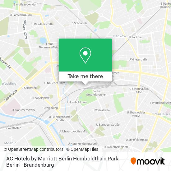 How to get to AC Hotels by Marriott Humboldthain in Gesundbrunnen by Bus, Subway, Train or S-Bahn?