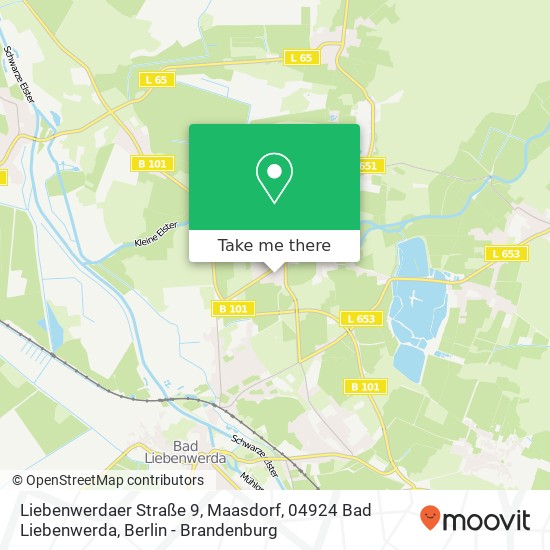 Карта Liebenwerdaer Straße 9, Maasdorf, 04924 Bad Liebenwerda