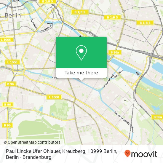 Карта Paul Lincke Ufer Ohlauer, Kreuzberg, 10999 Berlin