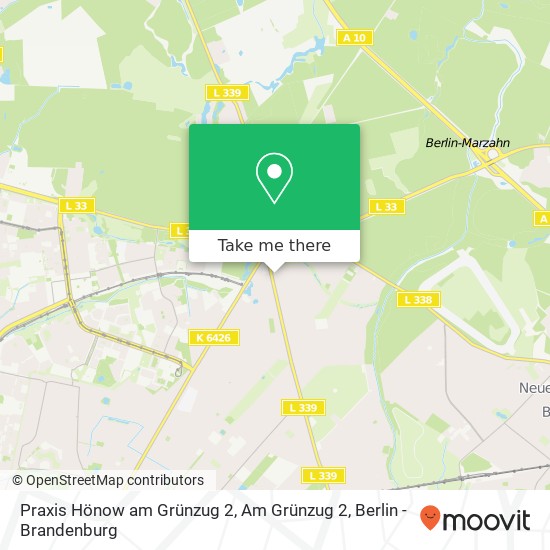 Praxis Hönow am Grünzug 2, Am Grünzug 2 map
