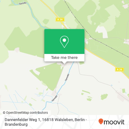 Карта Dannenfelder Weg 1, 16818 Walsleben