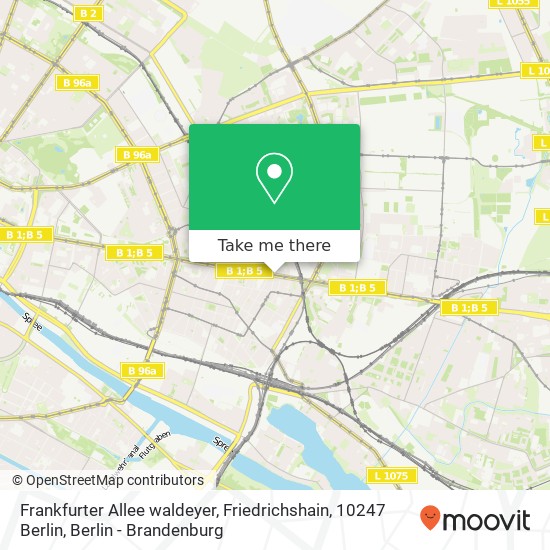 Frankfurter Allee waldeyer, Friedrichshain, 10247 Berlin map