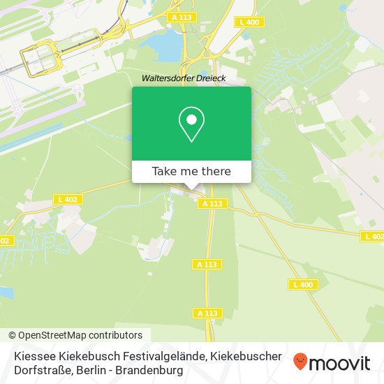 Карта Kiessee Kiekebusch Festivalgelände, Kiekebuscher Dorfstraße