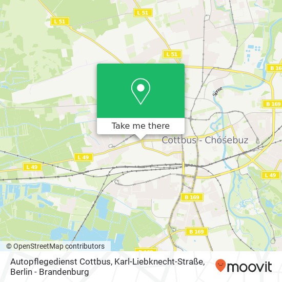 Карта Autopflegedienst Cottbus, Karl-Liebknecht-Straße