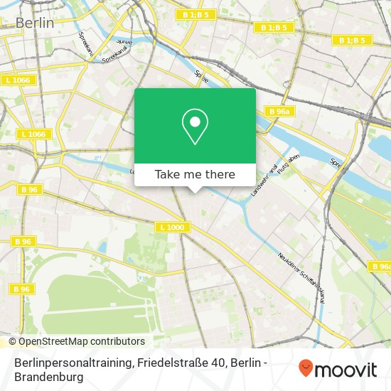 Карта Berlinpersonaltraining, Friedelstraße 40