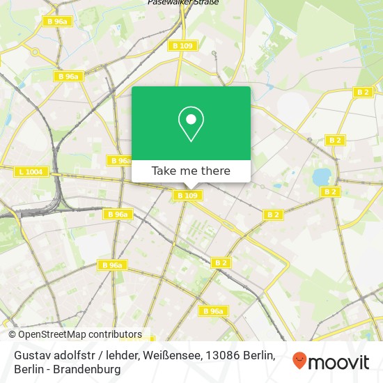 Gustav adolfstr / lehder, Weißensee, 13086 Berlin map