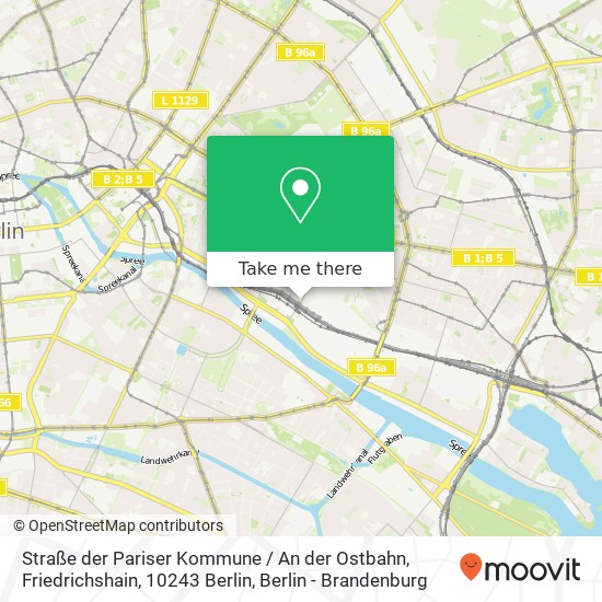 Straße der Pariser Kommune / An der Ostbahn, Friedrichshain, 10243 Berlin map