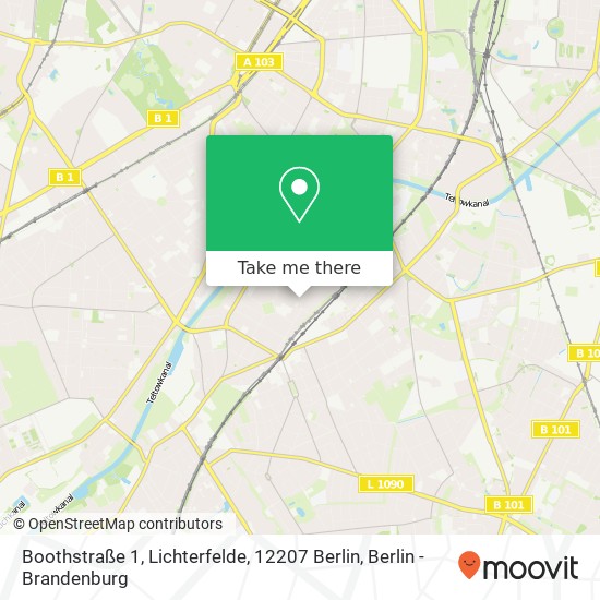 Карта Boothstraße 1, Lichterfelde, 12207 Berlin