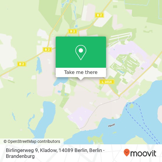 Карта Birlingerweg 9, Kladow, 14089 Berlin