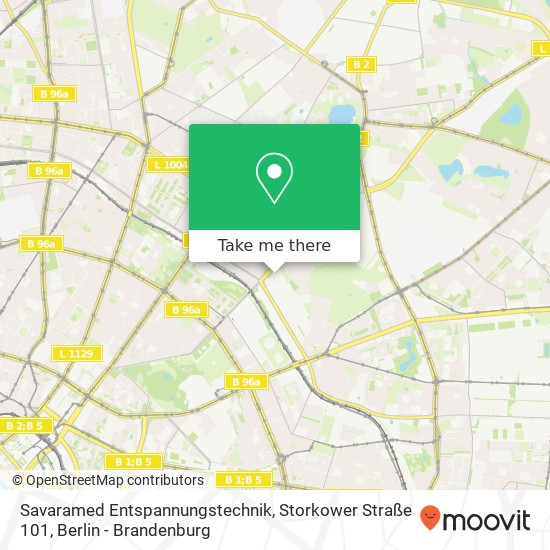 Карта Savaramed Entspannungstechnik, Storkower Straße 101