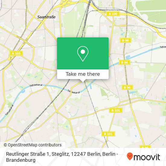 Карта Reutlinger Straße 1, Steglitz, 12247 Berlin