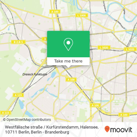 Карта Westfälische straße / Kurfürstendamm, Halensee, 10711 Berlin
