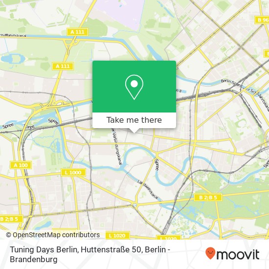 Карта Tuning Days Berlin, Huttenstraße 50