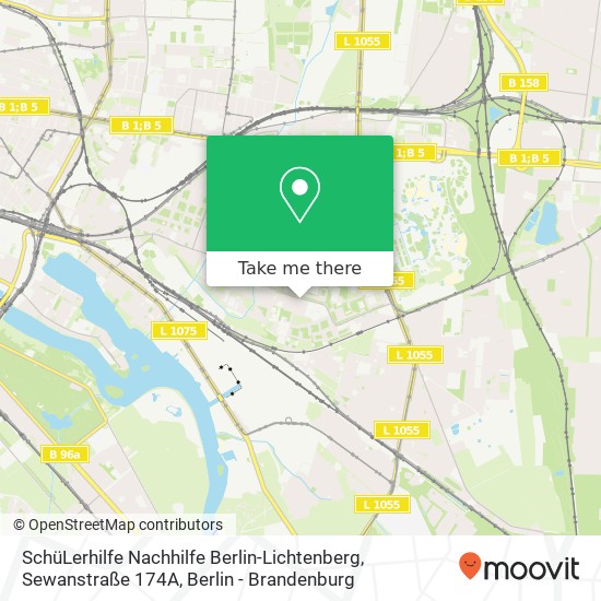 Карта SchüLerhilfe Nachhilfe Berlin-Lichtenberg, Sewanstraße 174A