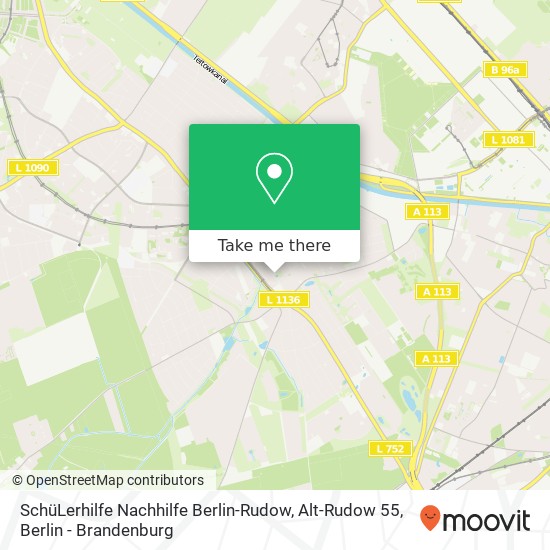 Карта SchüLerhilfe Nachhilfe Berlin-Rudow, Alt-Rudow 55