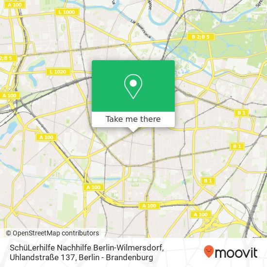 Карта SchüLerhilfe Nachhilfe Berlin-Wilmersdorf, Uhlandstraße 137