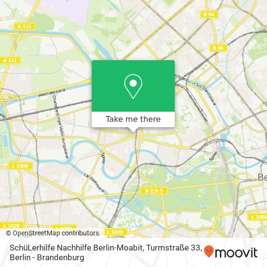 Карта SchüLerhilfe Nachhilfe Berlin-Moabit, Turmstraße 33