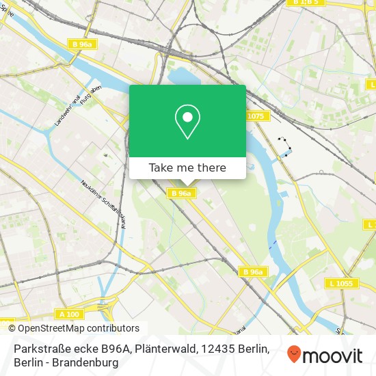 Карта Parkstraße ecke B96A, Plänterwald, 12435 Berlin