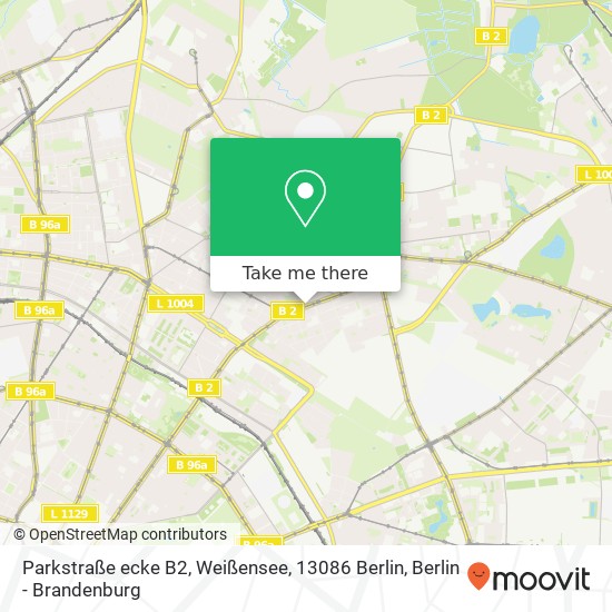 Parkstraße ecke B2, Weißensee, 13086 Berlin map