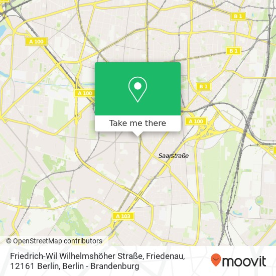 Карта Friedrich-Wil Wilhelmshöher Straße, Friedenau, 12161 Berlin