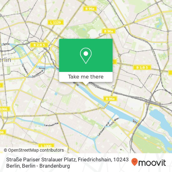 Straße Pariser Stralauer Platz, Friedrichshain, 10243 Berlin map